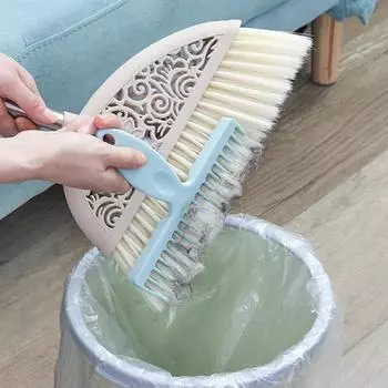 Бытовая метла, расческа для удаления волос, щетка для чистки с подвесным отверстием, эргономичная ручка, щетка для чистки метлы, инструмент для чистки синий