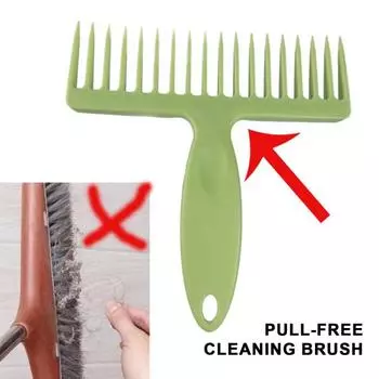 Бытовая метла, расческа для удаления волос, щетка для чистки с подвесным отверстием, эргономичная ручка, щетка для чистки метлы, инструмент для чистки синий