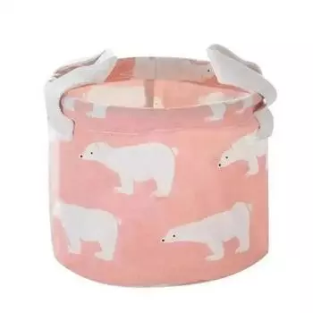 Бытовая Мода Мультяшный Круглый Хлопково-Льняной Настольный Ящик для Хранения Разное Хранение Канцелярские Товары Косметика Корзина Контейнер Polar bear pink