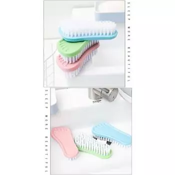 Бытовая мягкая щетка для мытья волос, щетка для чистки, пластиковая многофункциональная щетка для мытья обуви, симпатичная щетка для ног, щетка для одежды, маленькая щетка Foot type светло-зеленый