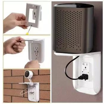 Бытовая настенная розетка для выключателя, розетка из АБС-пластика, полка для хранения в домашней ванной, держатель для зарядки мобильного телефона