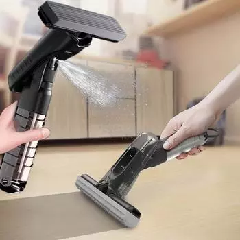 Бытовая настольная мини-швабра для сухой и влажной уборки, без мытья рук, для уборки в помещении, двойного назначения, маленькая резиновая хлопковая швабра чёрный