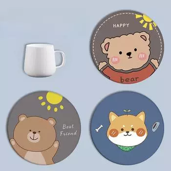 Бытовая обивка Диатомовая грязь Коврик для чашки Гладильный коврик Туалетные принадлежности Теплопоглощающий коврик для чашки 18*18cm