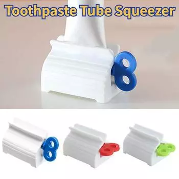Бытовая пластиковая соковыжималка для зубной пасты, легкий дозатор, держатель для рулона, принадлежности для ванной комнаты, аксессуары для чистки зубов, соковыжималка для зубной пасты 1pc красный