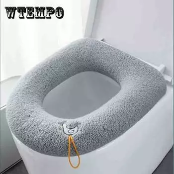 Бытовая подушка на сиденье для унитаза, универсальная подушка для унитаза на четыре сезона с ручкой, зимняя увеличенная подушка для унитаза, утолщенная крышка для унитаза