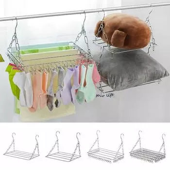 Бытовая подвесная сушилка из нержавеющей стали для нижнего белья и носков, вешалка для одежды для дома 40cm without clip