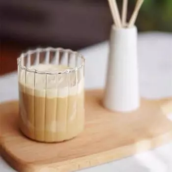 Бытовая полосатая стеклянная кружка для питья Прозрачные стаканы для воды Стаканы для сока, молока, вина, пива Домашняя кухонная посуда для питья Стакан для чая 301-400ml