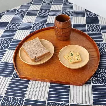 Бытовая посуда Хранение Твердая тарелка Сервировочный поднос Кухонные принадлежности Полукруглый поднос M-dark