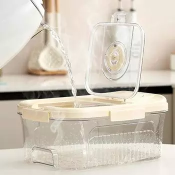 Бытовая прозрачная рисовая герметичная емкость для крупяных хлопьев, контейнер для орехов и зерна Large Size