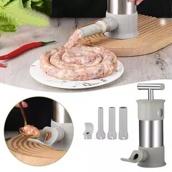 Бытовая ручная колбасница большой емкости съемная чистящая колбасная машина для приготовления сосисок
