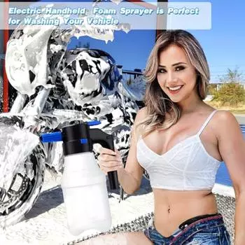 Бытовая ручная мойка автомобилей Распылительный полив цветов Садоводство Воздушный распылитель Пенный горшок Инструменты для мытья автомобилей Водяной пистолет Battery Powered белый