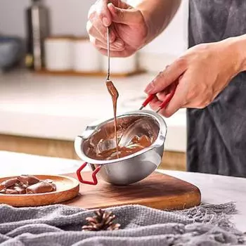 Бытовая ручная плавильная чаша из нержавеющей стали 304, нагревательный котел для шоколада, плавильный котел для воска, плавильный котел для масла, варочный котел для сахара серебряный