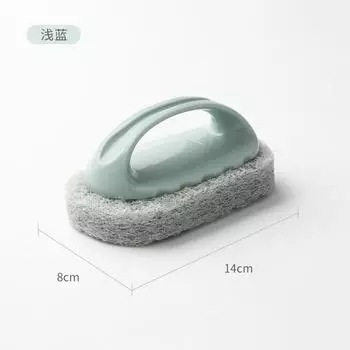 Бытовая щетка для чистки плитки с ручкой, губка, многофункциональная, однотонная, щетка для чистки ванны, плиты One Size синий