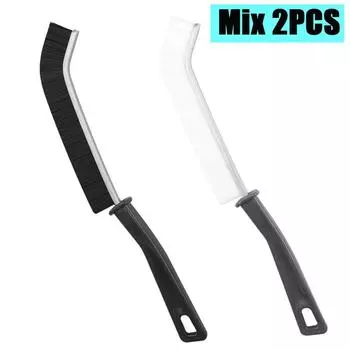 Бытовая щетка для чистки зазоров, 2/1 шт., прочная щетка для затирки с жесткой щетиной и длинной ручкой, щетка для чистки швов плитки, мертвый угол, душевые линии пола 1pcs белый