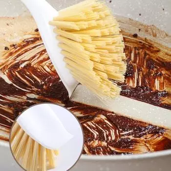 Бытовая щетка для мытья посуды 3-в-1 Эргономичная ручка с антипригарным покрытием, безопасная прочная щетина, многофункциональная щетка для мытья посуды жёлтый