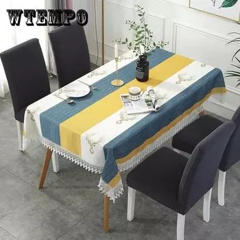 Бытовая скатерть Северный стиль Скатерть Прямоугольная столешница Украшение Моющаяся скатерть 110x160cm