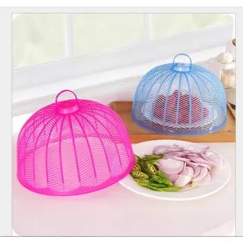 Бытовая сложенная сетка для еды, крышка для кухонной посуды, остатки еды, пыль, насекомое, защита от комаров и мух синий