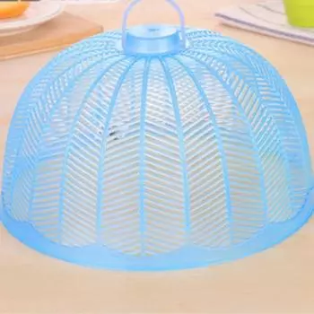 Бытовая сложенная сетка для еды, крышка для кухонной посуды, остатки еды, пыль, насекомое, защита от комаров и мух синий