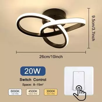 Бытовая светодиодная люстра, потолочные светильники для прохода, современный стиль, потолочный светильник для спальни, поверхностный монтаж переменного тока 220 В 110 В, балконная лампа 3Color Changeable