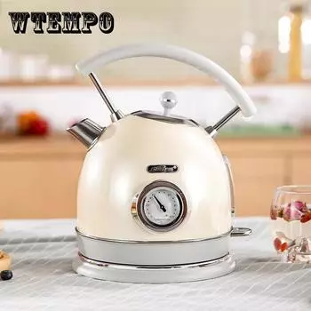 Бытовая техника 1,8 л, 220 В, 1800 Вт, электрический чайник с измерителем температуры воды, кофейник, чайник бежевый