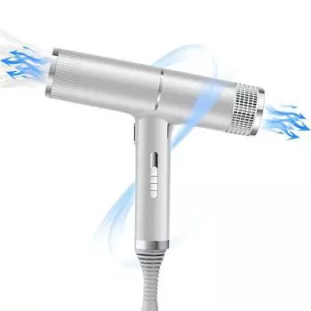 Бытовая техника для сушки волос Мощный синий свет отрицательные ионы Т-образный бесшумный электронный фен us серебряный