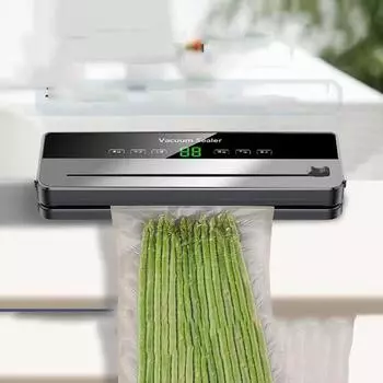 Бытовая вакуумная упаковочная машина 1 шт., небольшая автоматическая упаковочная машина для пищевых продуктов, свежая с режущим ножом, компрессорная упаковочная машина