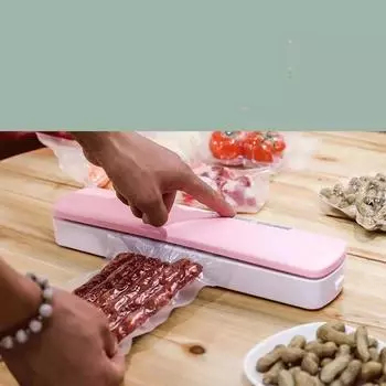Бытовая вакуумная упаковочная машина 1 шт., небольшая автоматическая упаковочная машина для пищевых продуктов, сжимающая упаковочная машина для консервации розовый