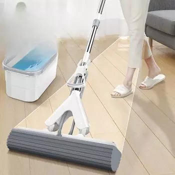 Бытовая впитывающая губчатая швабра для сухого и влажного использования, бытовая губчатая швабра для ленивых, сжимает гидроколлоидную губчатую швабру 1 heads бежевый