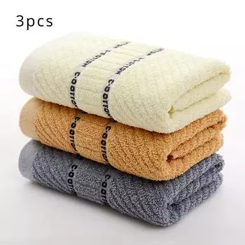 Бытовое полотенце для умывания лица, чистый хлопок, мужское утолщенное впитывающее полотенце для купания 3pcs оранжевый