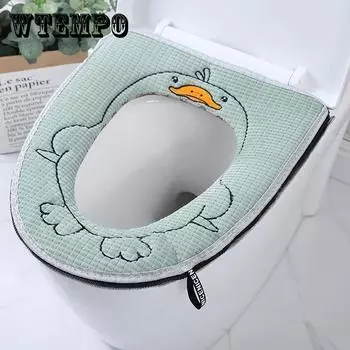 Бытовое сиденье для унитаза, шайба, четыре сезона, водонепроницаемый универсальный коврик для унитаза, на молнии для унитаза, для ванной комнаты, крышка для унитаза