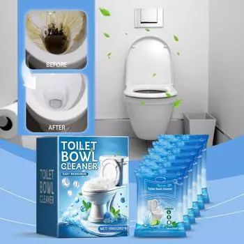 Бытовое сильное обеззараживающее средство для туалета, стойкие пятна, пена, чистящий порошок One Size синий