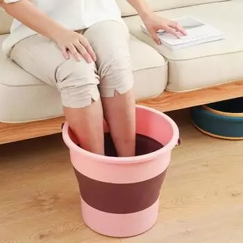 Бытовое складное ведро для воды, ведро для чистящей воды, портативное ведро для рыбалки, ведро для автомойки, ведро для воды в студенческом общежитии S разноцветный