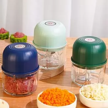 Бытовой электрический измельчитель продуктов Беспроводная машина для измельчения чеснока Мини-кухонный комбайн Кухонные гаджеты оранжевый