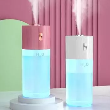 Бытовой автомобильный настольный увлажнитель воздуха большой емкости с туманом и светодиодным ночником зелёный