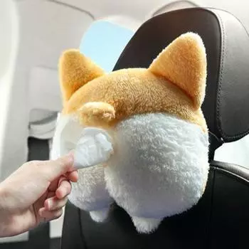 Бытовой автомобильный ящик для салфеток, подвесная эластичная пряжка для автомобиля, предметы интерьера, плюшевая сумка из полипропилена, хлопка, флиса ягненка, бумажная сумка-ящик