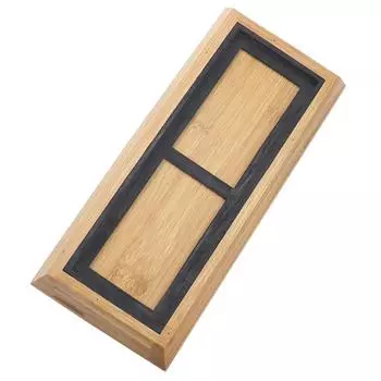 Бытовой бамбуковый точильный камень с нескользящей основой, фиксированный поднос для хранения на кухне, для заточки, держатель для точилки, подставка, аксессуар для инструмента 21.50X9.50X2.50CM