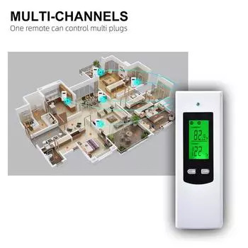 Бытовой беспроводной термостат, контроллер и набор розеток, режимы нагрева, охлаждения, температура объекта EU Plug разноцветный