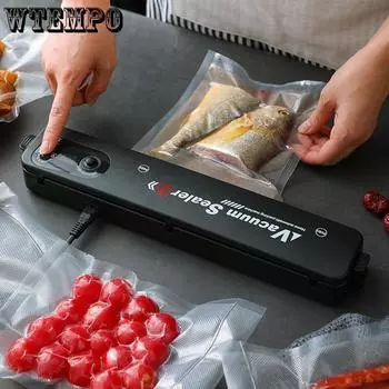 Бытовой черный пищевой вакуумный упаковщик 220 В/110 В вакуумный упаковщик упаковочная машина EU