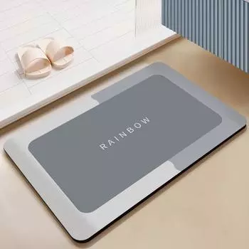 Бытовой диатомитовый ил быстросохнущий мягкий коврик для пола в ванной комнате впитывающий нескользящий туалет туалетный коврик утолщенный 40x60cm [Thickened about 3.5mm]