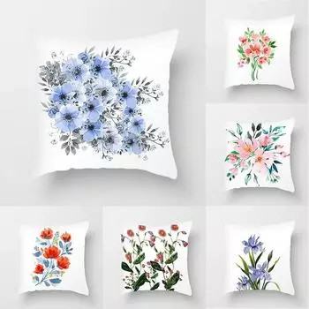 Бытовой диван, большая спинка, растения, цветы, маленькое свежее украшение, прикроватная наволочка 40x40cm