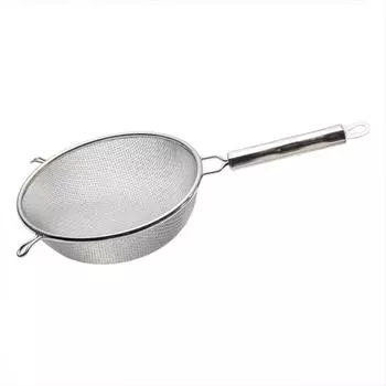 Бытовой дуршлаг из нержавеющей стали 304, двойной крючок с твердой ручкой, сетчатый сетчатый фильтр для кухни 18cm in diameter