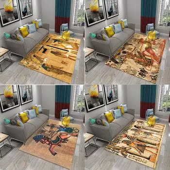 Бытовой египетский впитывающий нескользящий коврик для ванной комнаты, прикроватный коврик королевского размера для гостиной, ковер древнего египетского фараона 40x60cm