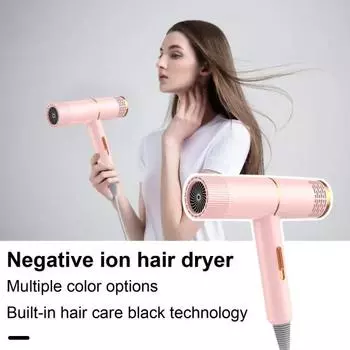 Бытовой фен с мощным синим светом мощностью 800 Вт, уход за волосами с отрицательными ионами, фен для женщин и мужчин, фен для бесшумных и быстросохнущих волос (UK Plug) UK Plug зелёный