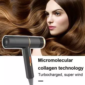 Бытовой фен с мощным синим светом мощностью 800 Вт, уход за волосами с отрицательными ионами, фен для женщин и мужчин, фен для бесшумных и быстросохнущих волос (UK Plug) UK зелёный