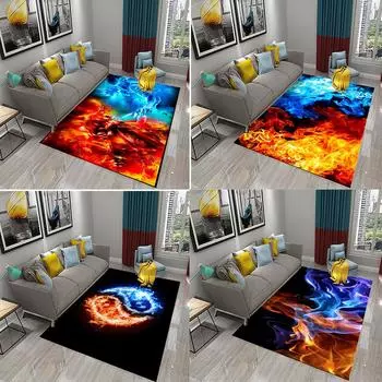 Бытовой ковер большой площади, ковер для подростков, мальчиков, спальни, гостиной, нескользящий напольный коврик, ковер на тему льда и огня, ковер Тай-Чи 40x60cm