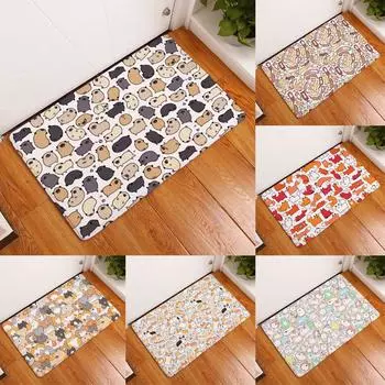 Бытовой ковер с принтом, фланелевый нескользящий дверной коврик, ковер для спальни, маслостойкий кухонный коврик 40x60cm