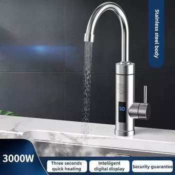 Бытовой кухонный электрический кран из нержавеющей стали 3000 Вт Интеллектуальный цифровой дисплей Водонагреватель мгновенного нагрева