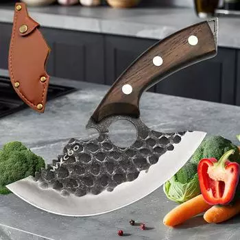 Бытовой кухонный нож для нарезки рыбы и овощей, кованый нож для обвалки мяса, мясницкий нож из нержавеющей стали с чехлом with cover