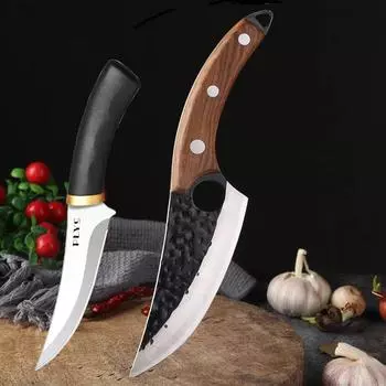 Бытовой кухонный нож из нержавеющей стали для обвалки, острый нож для нарезки высокой твердости, кухонные инструменты чёрный