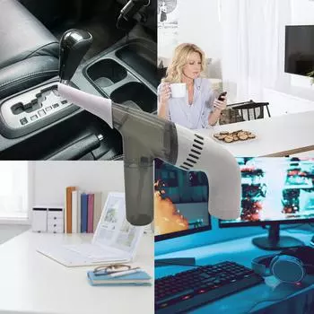 Бытовой мини-электрический небольшой беспроводной ручной пылесос Настольный очиститель белый